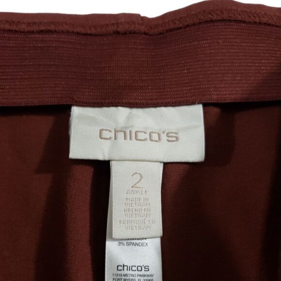 Chico's Pants Size 2 Ankle Elastic Waist Stretch Casual Brown Women's Pants - Picture 5 of 6